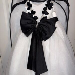 Azazie Black and White Formal Kids Dress